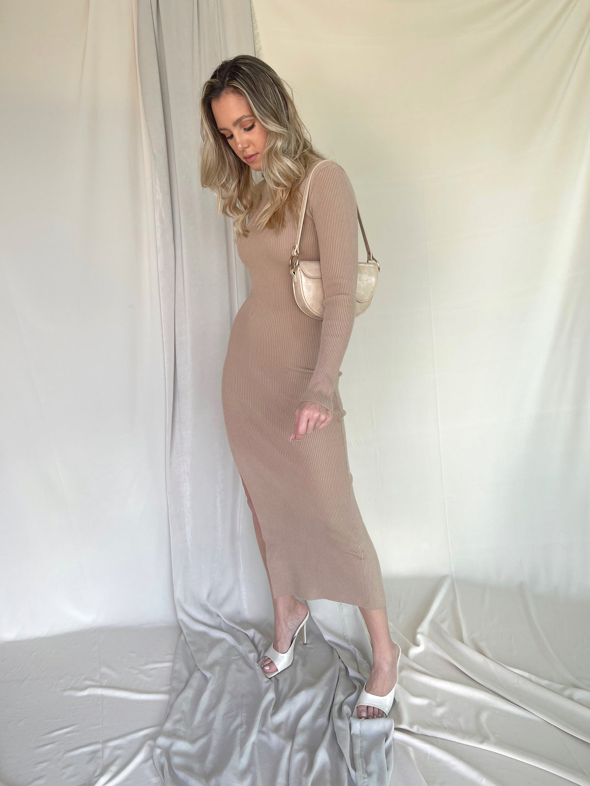 SIENNE NUDE SWEATER DRESS