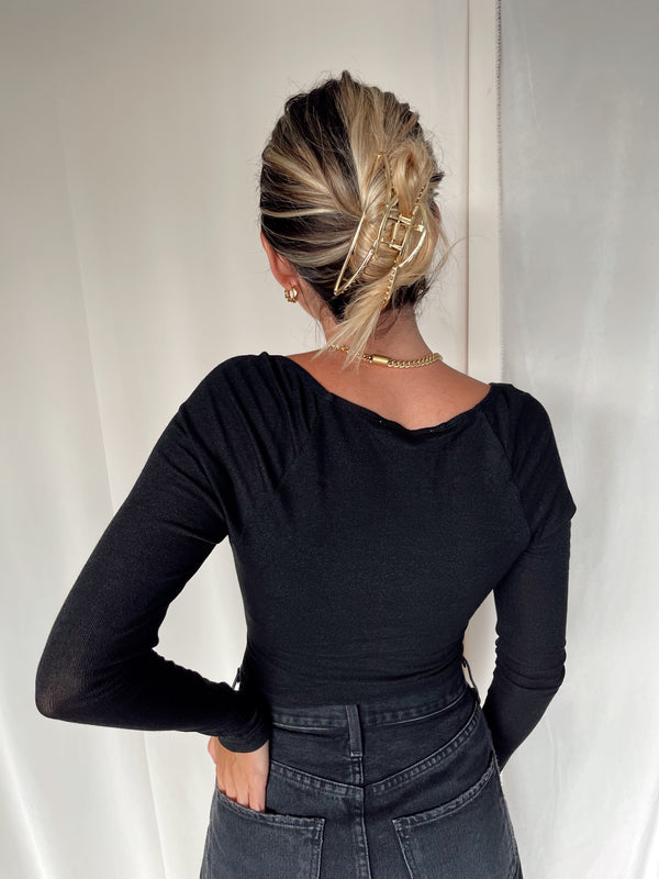 BANSLEY BLACK CROP TOP