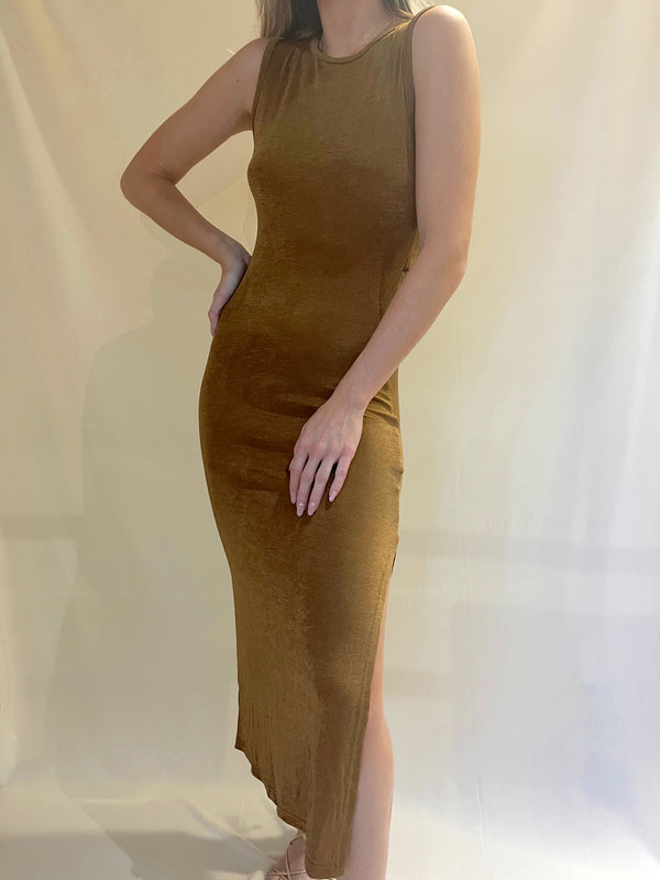 ELIZA CAMEL BODYCON DRESS