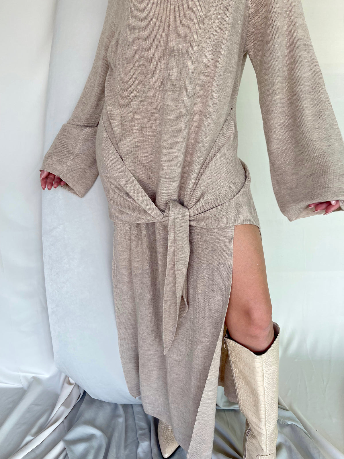 FEENY SWEATER DRESS TAUPE