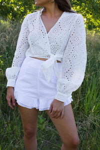 MOONSTONE EYELET TOP