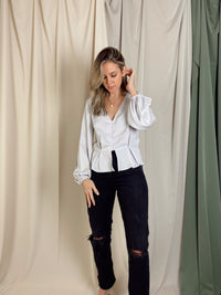 EVIE GREY BLOUSE